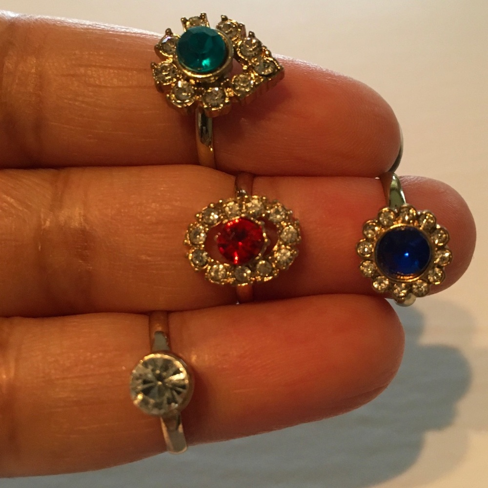 Set Of Four Above Knuckle/Tea/Midi Rings - Picture 2 of 8